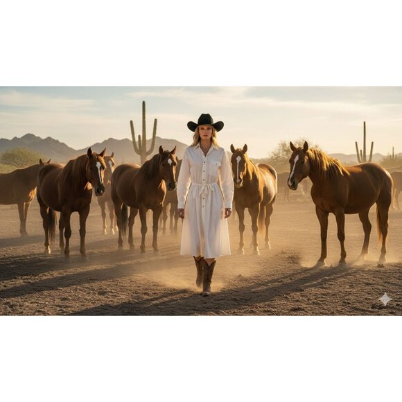 Ralph Lauren Vintage White Long-Sleeve Shirt Dress Button-Down A-Line - Picture 1 of 11